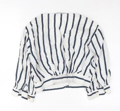 Womens UK Size S Zara White Wrap Blouse