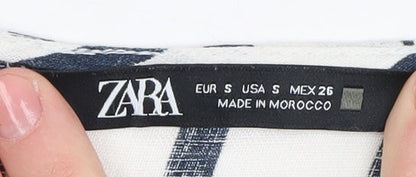 Womens UK Size S Zara White Wrap Blouse