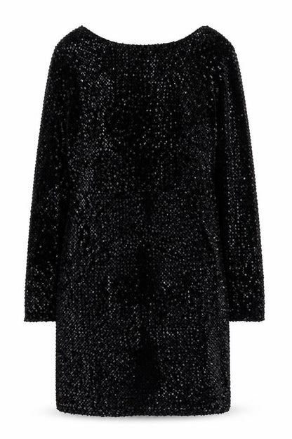 Mango Women's Black Sequin Bodycon Dress Size 12