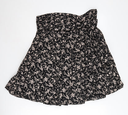 GAP Women's Black Floral A-Line Skirt Size 8
