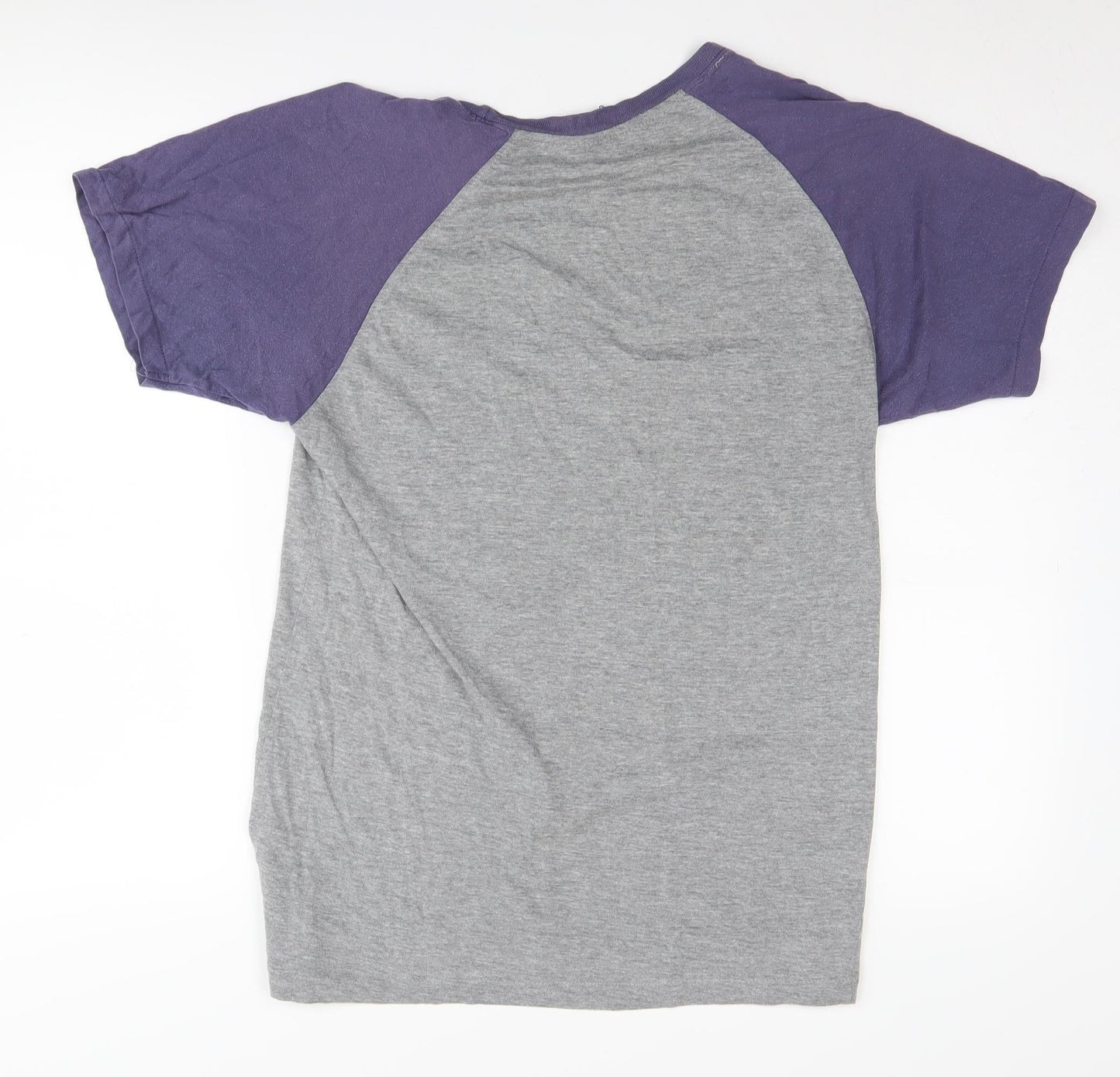 Point Men's Grey & Purple Graphic T-Shirt, Short Sleeve Size M