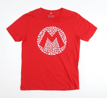 Unisex Adults UK Size S Earth Positive Red  T-Shirt