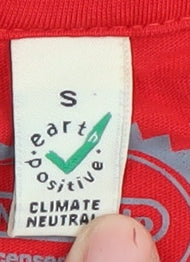 Unisex Adults UK Size S Earth Positive Red  T-Shirt