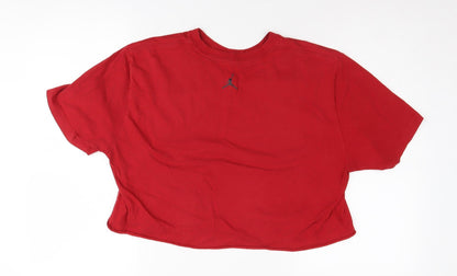 Jordan Flight Women's Red Cropped T-Shirt Crew Neck Size L