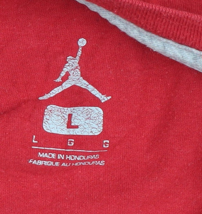Jordan Flight Women's Red Cropped T-Shirt Crew Neck Size L