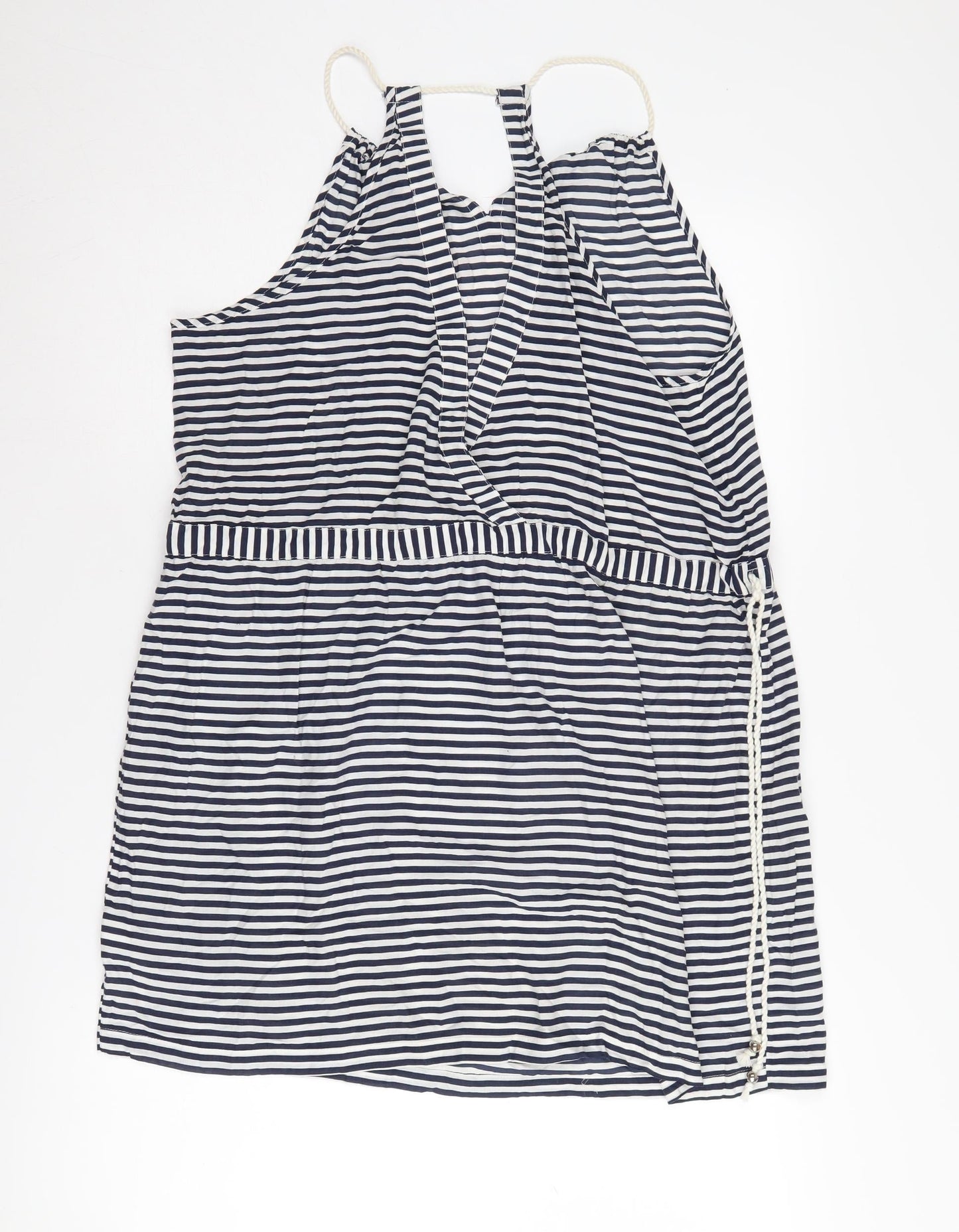 Next Women's Striped Sleeveless Halter Dress Size 10