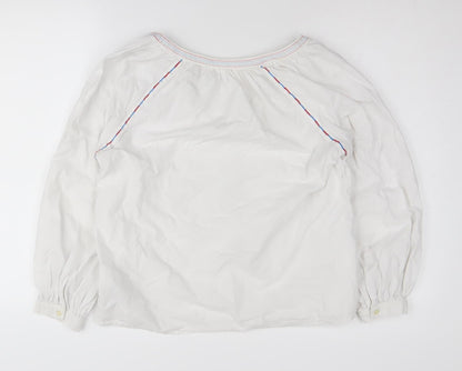 GAP Women White Embroidered Tunic Blouse M