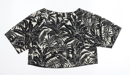 Womens UK Size 12 Topshop Black Cropped Blouse