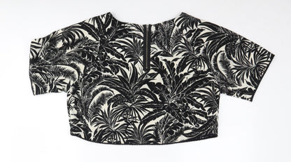 Womens UK Size 12 Topshop Black Cropped Blouse