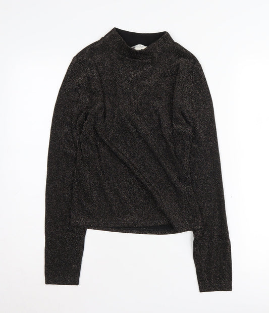 Miss Selfridge Women’s Black Mock Neck Blouse Size 12