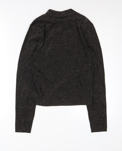 Miss Selfridge Women’s Black Mock Neck Blouse Size 12