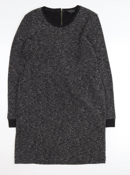Topshop Women Black Dress UK 12 Long Sleeve Elegant