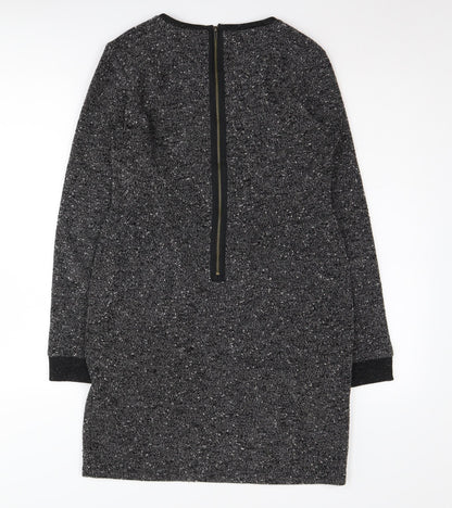 Topshop Women Black Dress UK 12 Long Sleeve Elegant