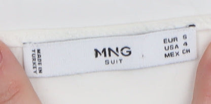 Womens UK Size 8 MNG White Basic Blouse