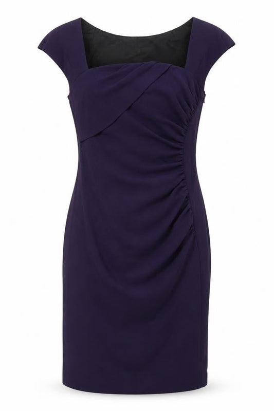 Front view of L.K. Bennett Women's Purple Sheath Dress, size 10