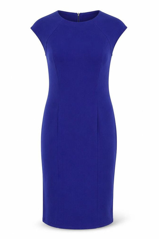 Front view of Star by Julien Macdonald Blue Sheath Dress