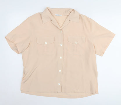 Womens UK Size 14 Marks and Spencer Beige Basic Button-Up