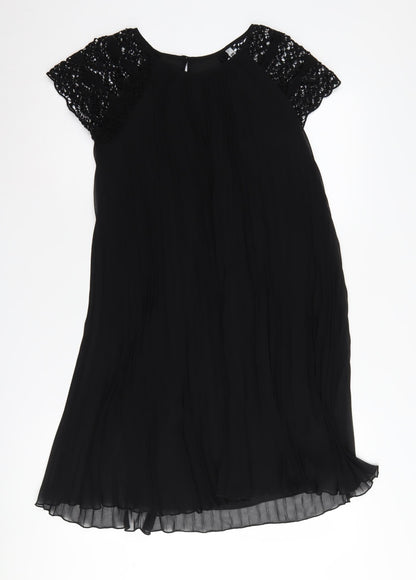 Zara Women's Black XS Crochet Cap Sleeve Dress