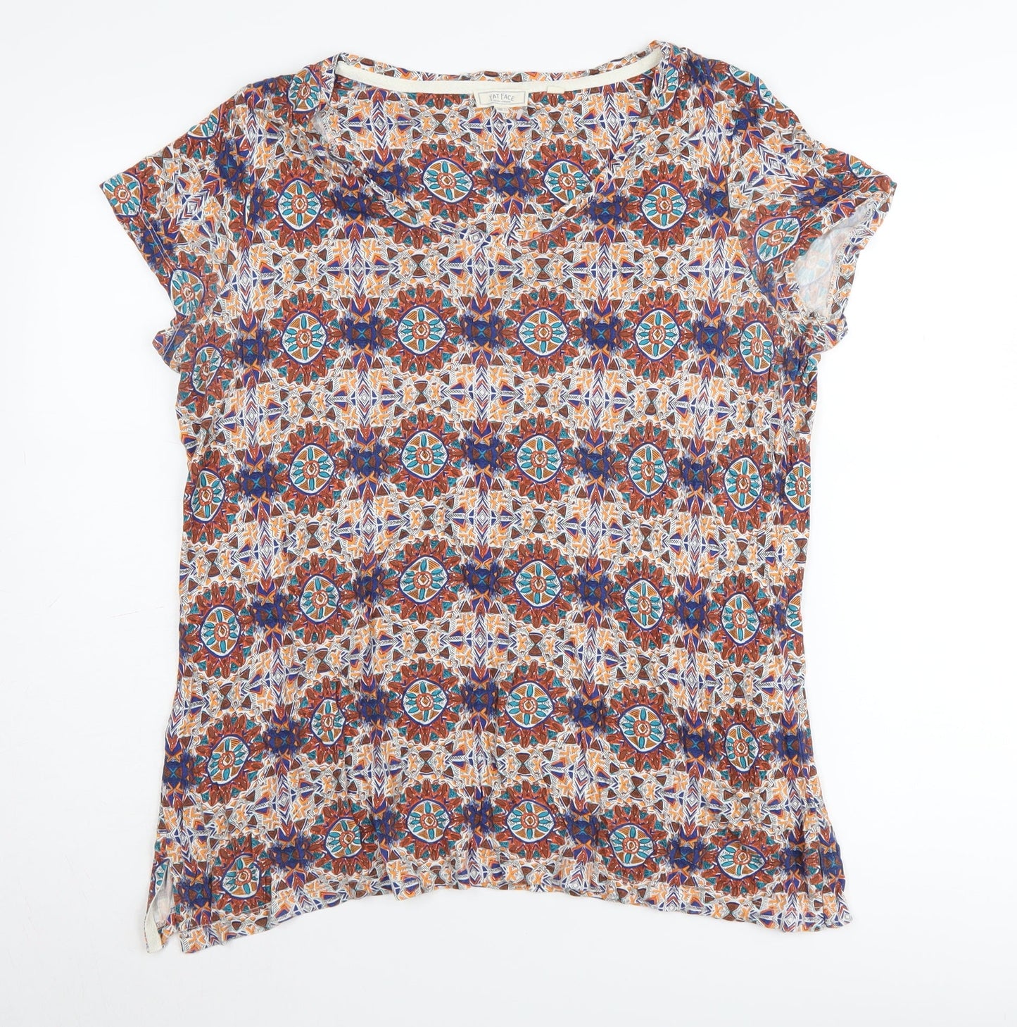 Womens UK Size 14 Fat Face Multicoloured Basic T-Shirt