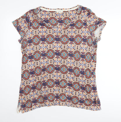 Womens UK Size 14 Fat Face Multicoloured Basic T-Shirt