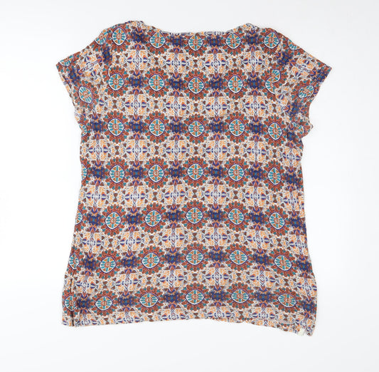 Womens UK Size 14 Fat Face Multicoloured Basic T-Shirt