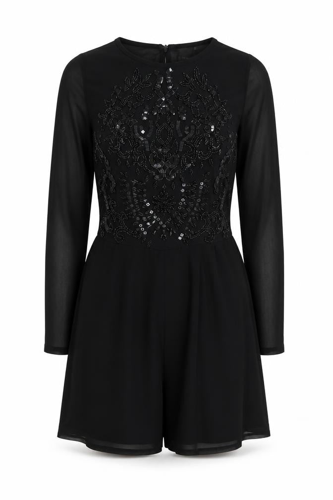Womens UK Size 8 ASOS One-Piece Black Playsuit