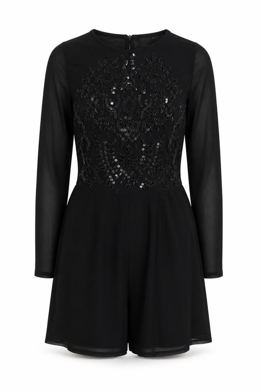 Womens UK Size 8 ASOS One-Piece Black Playsuit