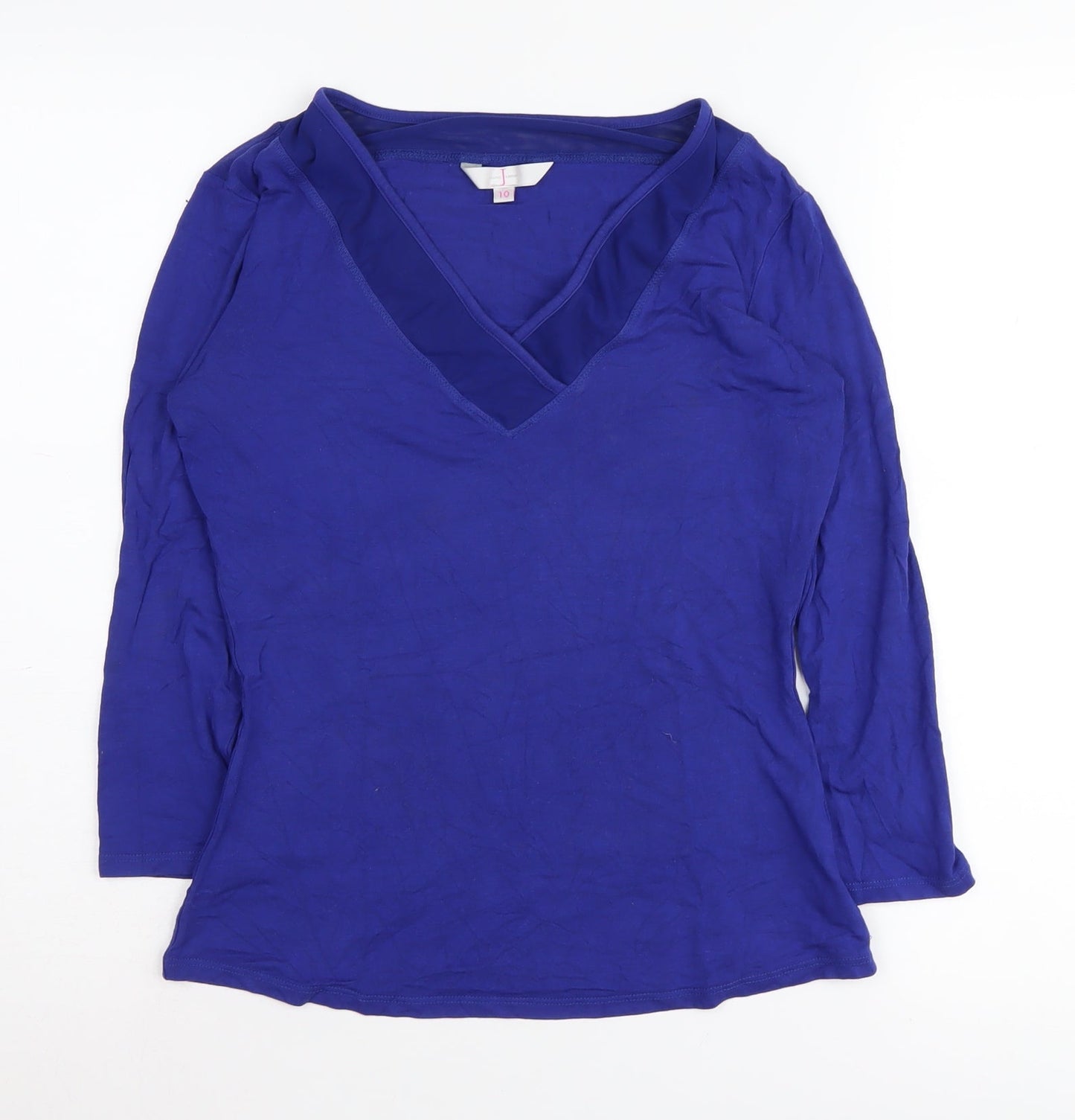Jasper Conran Women's Blue V-Neck Blouse Size 10