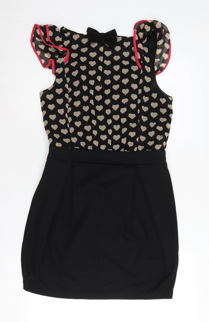 Lipsy London Women's Black Mini Dress Size 14