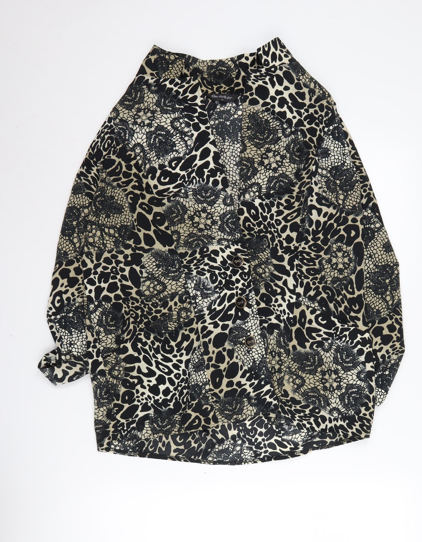 Miss Selfridge Women's Animal Print Kimono Blouse 14