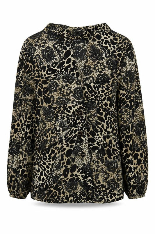 Front view of Miss Selfridge Women's Animal Print Kimono Blouse 14