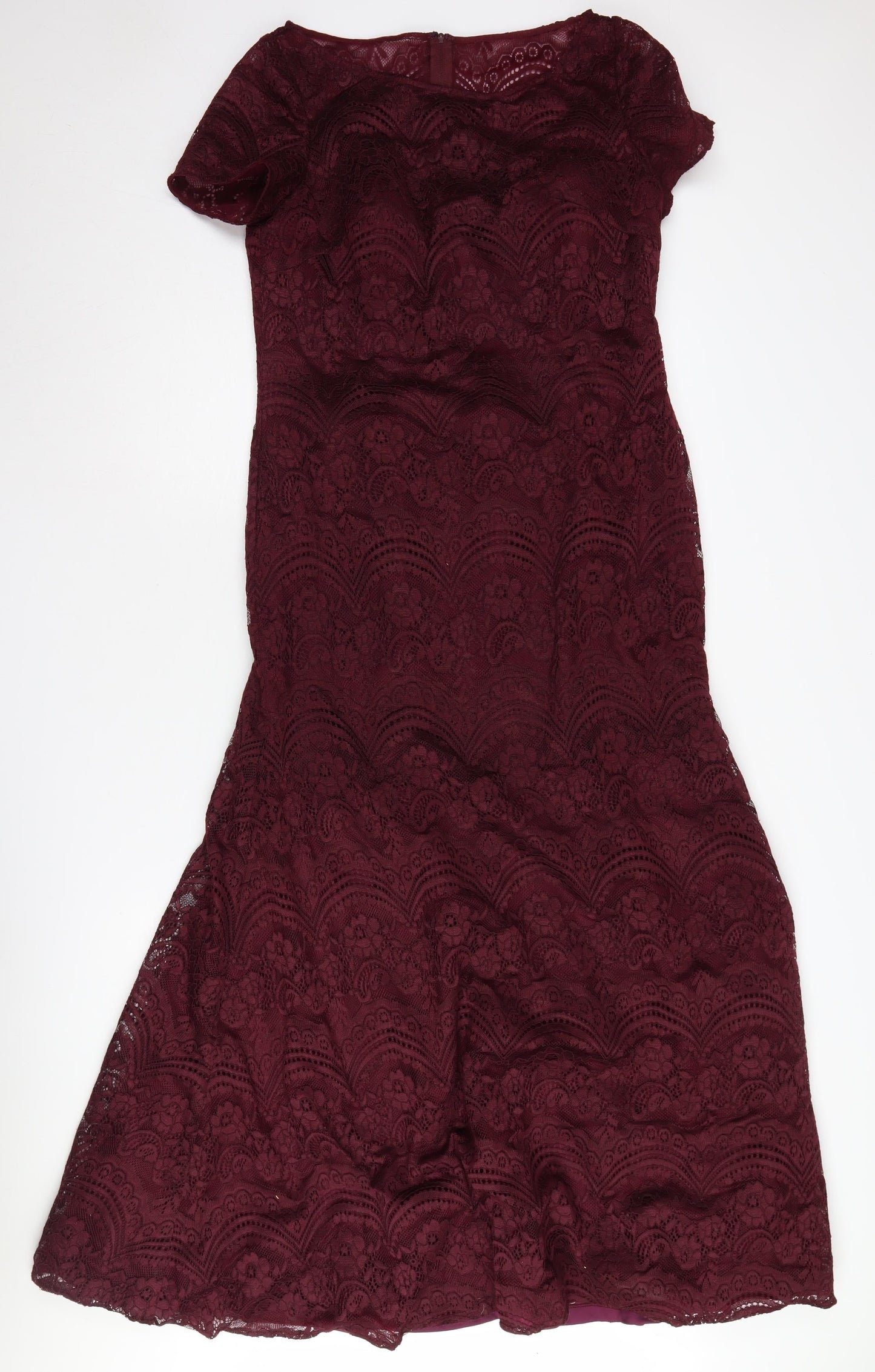 La Femme Women's Red Lace Sheath Dress Size 12