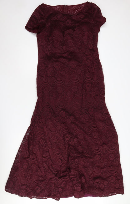 La Femme Women's Red Lace Sheath Dress Size 12