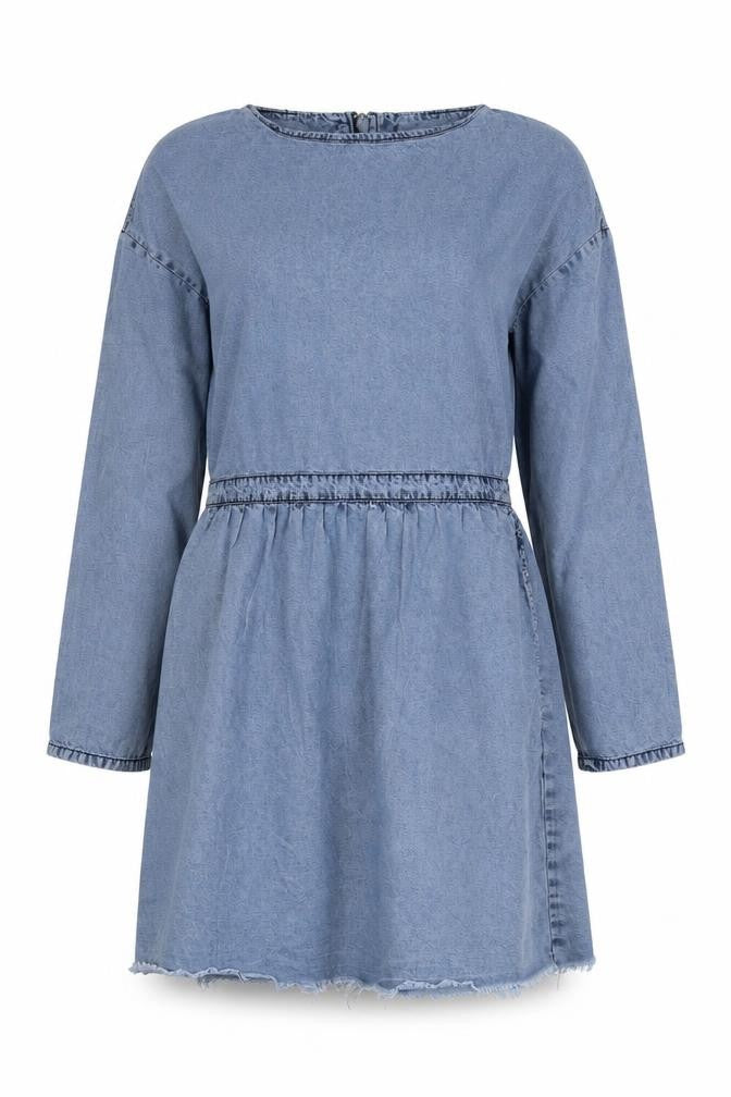 Warehouse Women's Blue Denim Shift Dress Size 12