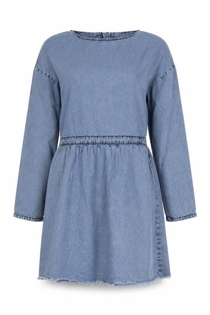 Warehouse Women's Blue Denim Shift Dress Size 12