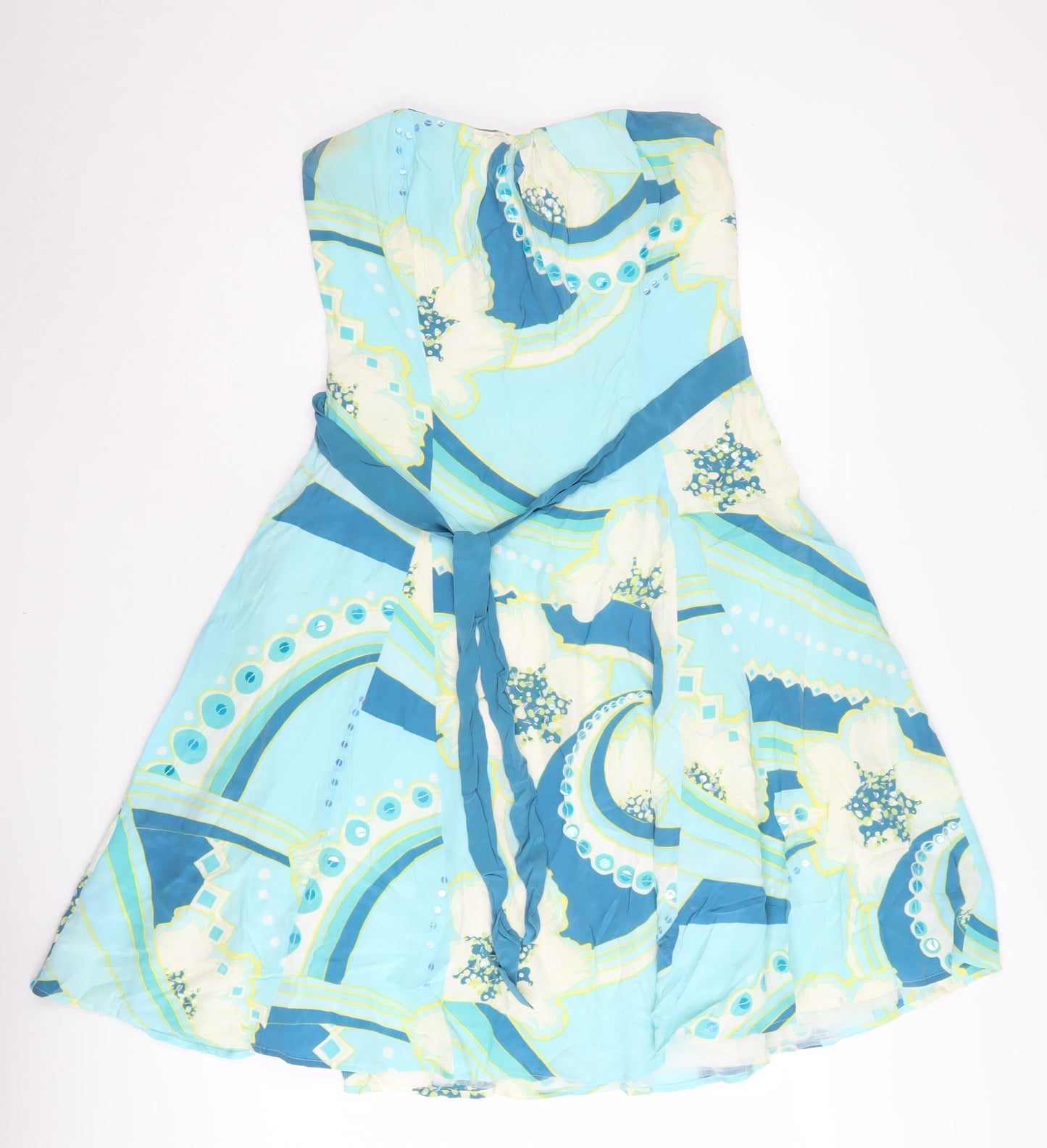 Oasis Women's Multicoloured Silk A-Line Dress Size 12