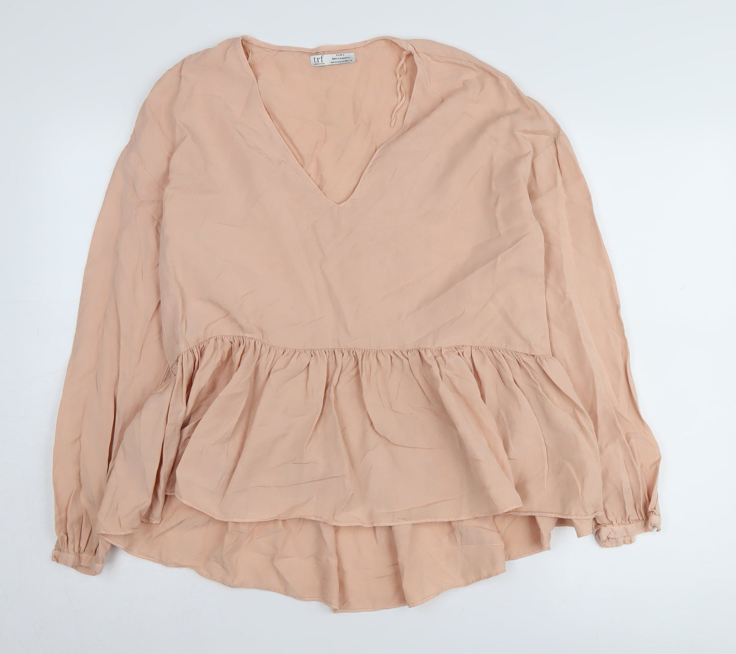 Womens UK Size XS Zara Pink Tunic Blouse