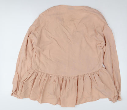 Womens UK Size XS Zara Pink Tunic Blouse