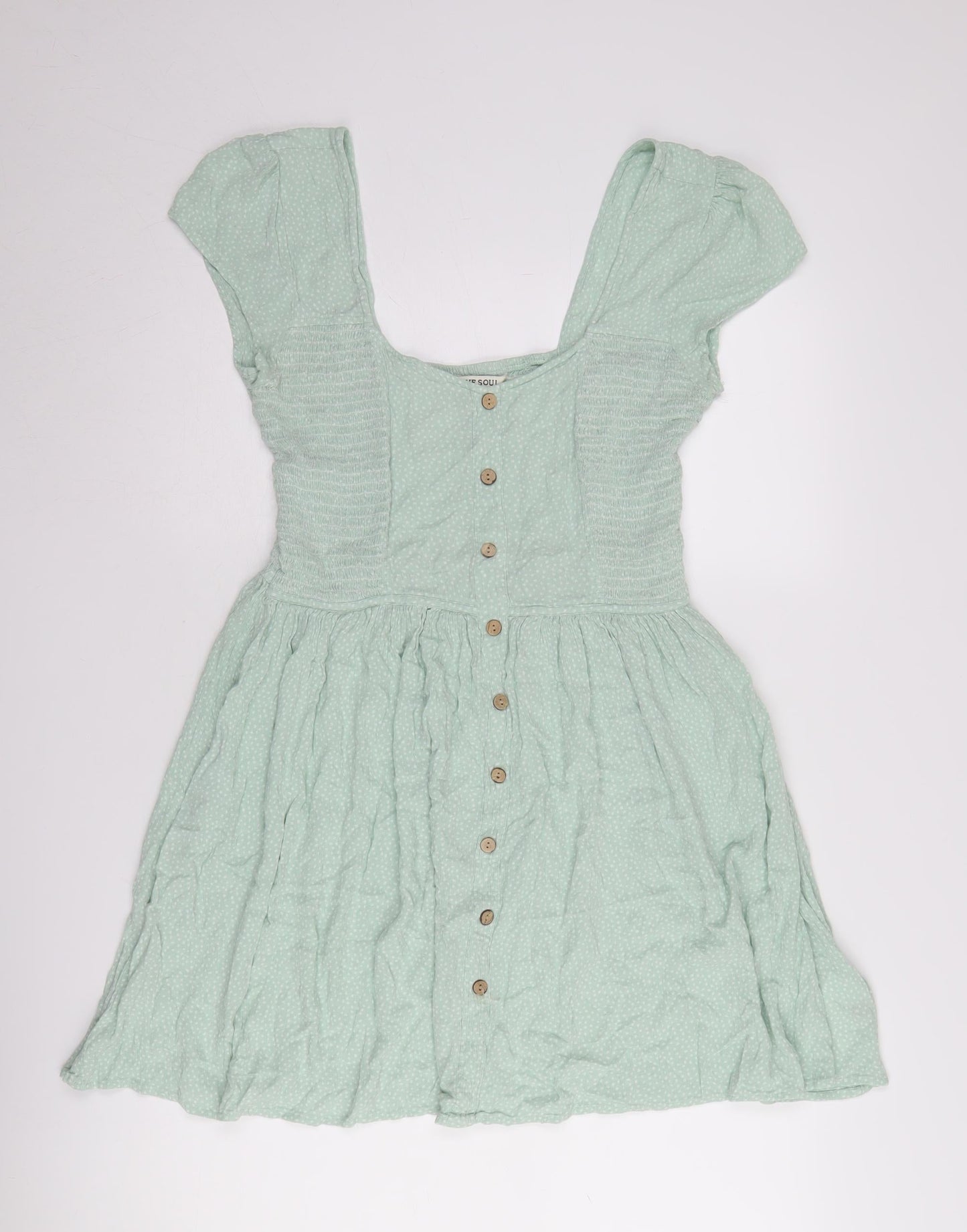 Brave Soul Women's Green Dress L Button