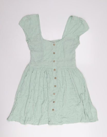 Brave Soul Women's Green Dress L Button