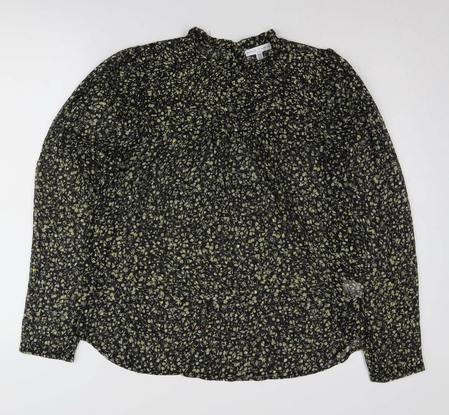 Maison d'Amélie Women's Black Floral Blouse M