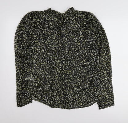 Maison d'Amélie Women's Black Floral Blouse M