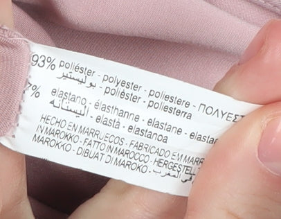 Bershka Women's Pink Mock Neck Bodysuit - Size 12