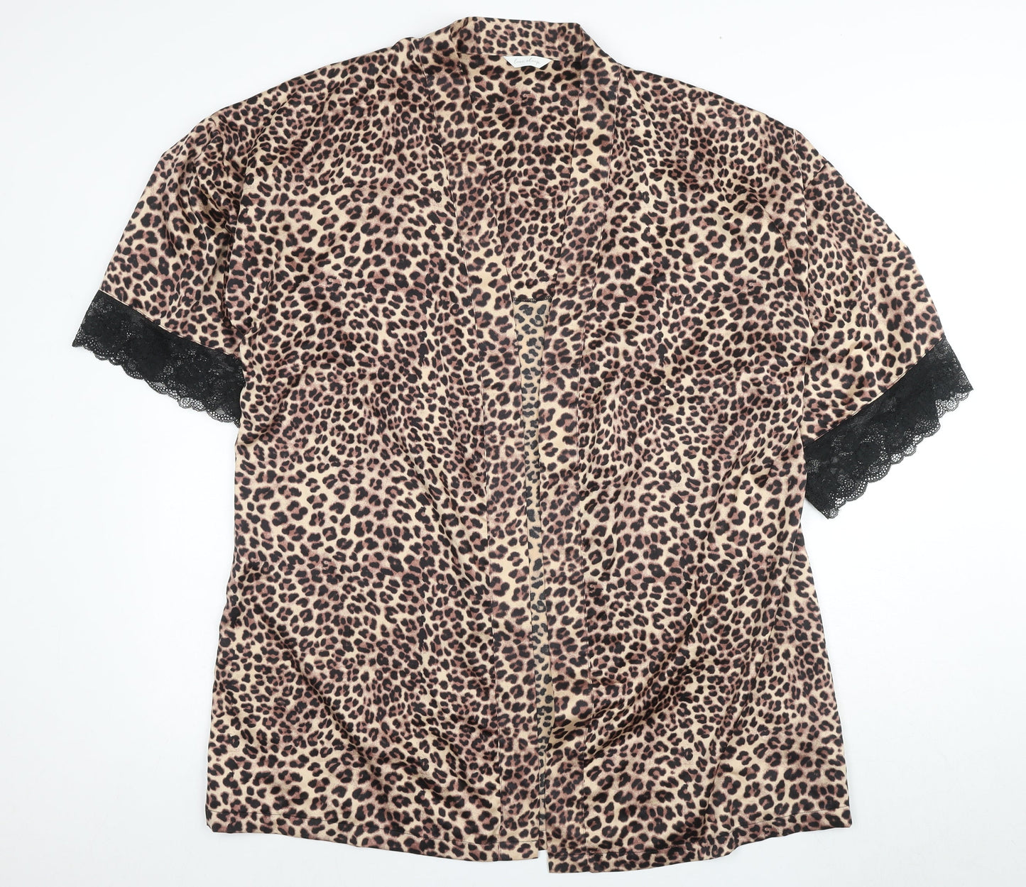 Marks and Spencer Beige Animal Print Women's Robe Size 12