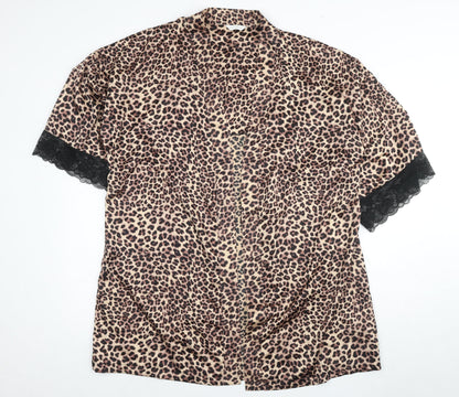 Marks and Spencer Beige Animal Print Women's Robe Size 12
