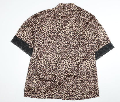 Marks and Spencer Beige Animal Print Women's Robe Size 12
