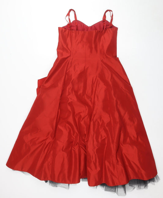 Debenhams Red Sleeveless Party Dress Size 10