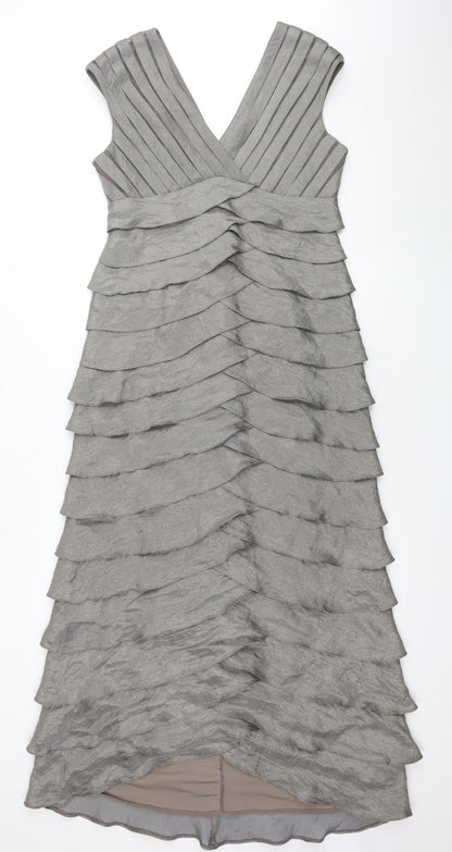 Laura Petites Women's Grey Bodycon Midi Dress, Size 12