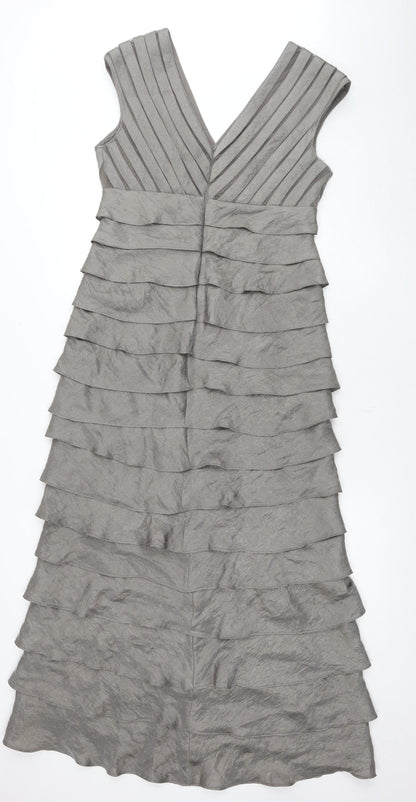 Laura Petites Women's Grey Bodycon Midi Dress, Size 12