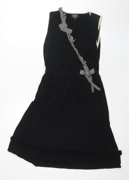 Lowie Women's Black A-Line Cotton Dress S